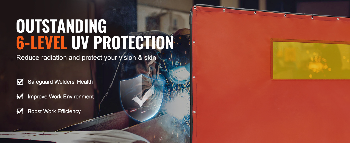 outstanding 6-level uv protection, safeguard welders' health with VEVOR welding screen.