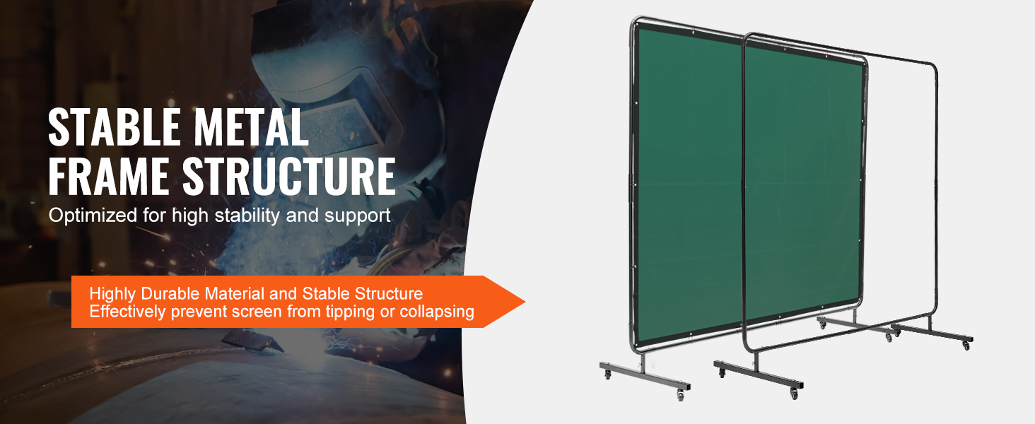 stable metal frame structure of VEVOR welding screen, optimized for high stability and support.