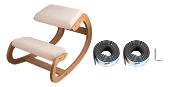 VEVOR ergonomisks ceļgalu krēsls ar diviem polsterējuma materiāla ruļļiem un l atslēgu.