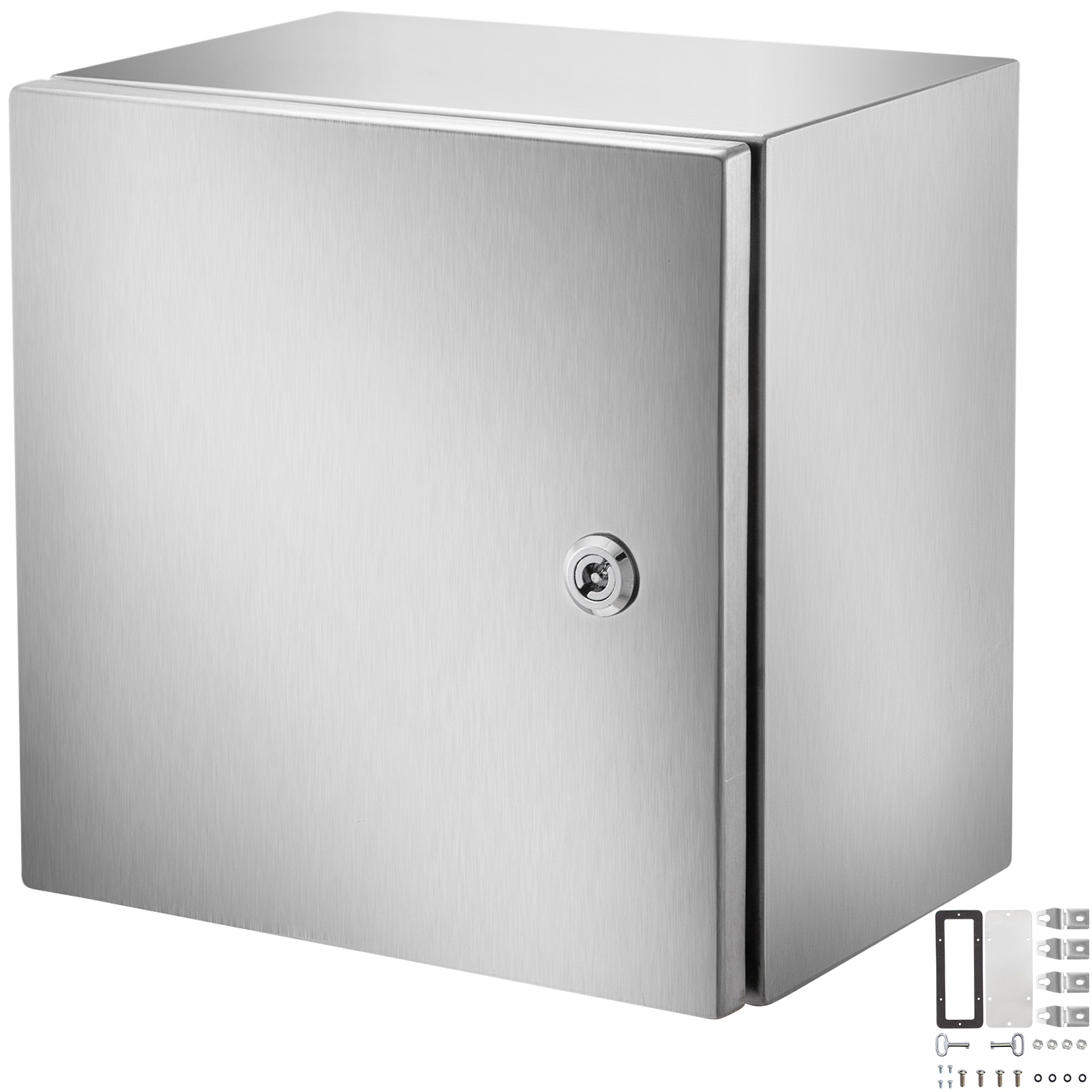 VEVOR nema stainless steel enclosure with accessories and secure door lock.