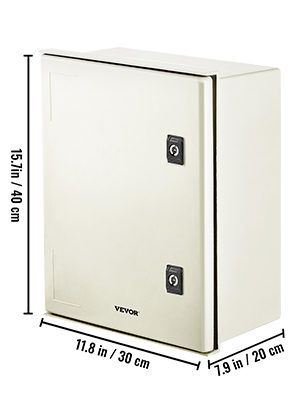 VEVOR nema steel enclosure with two locks, dimensions: 15.7"x11.8"x7.9".