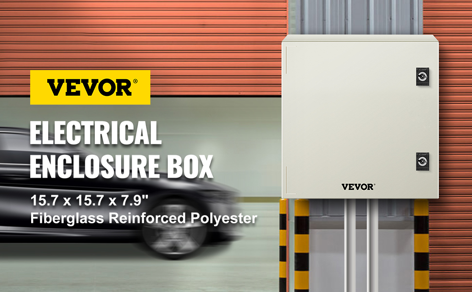 VEVOR nema 4x electrical enclosure, fiberglass reinforced polyester, 15.7"x15.7"x7.9".