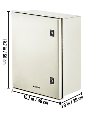 VEVOR nema enclosure steel box, dimensions: 19.7x15.7x7.9 inches.
