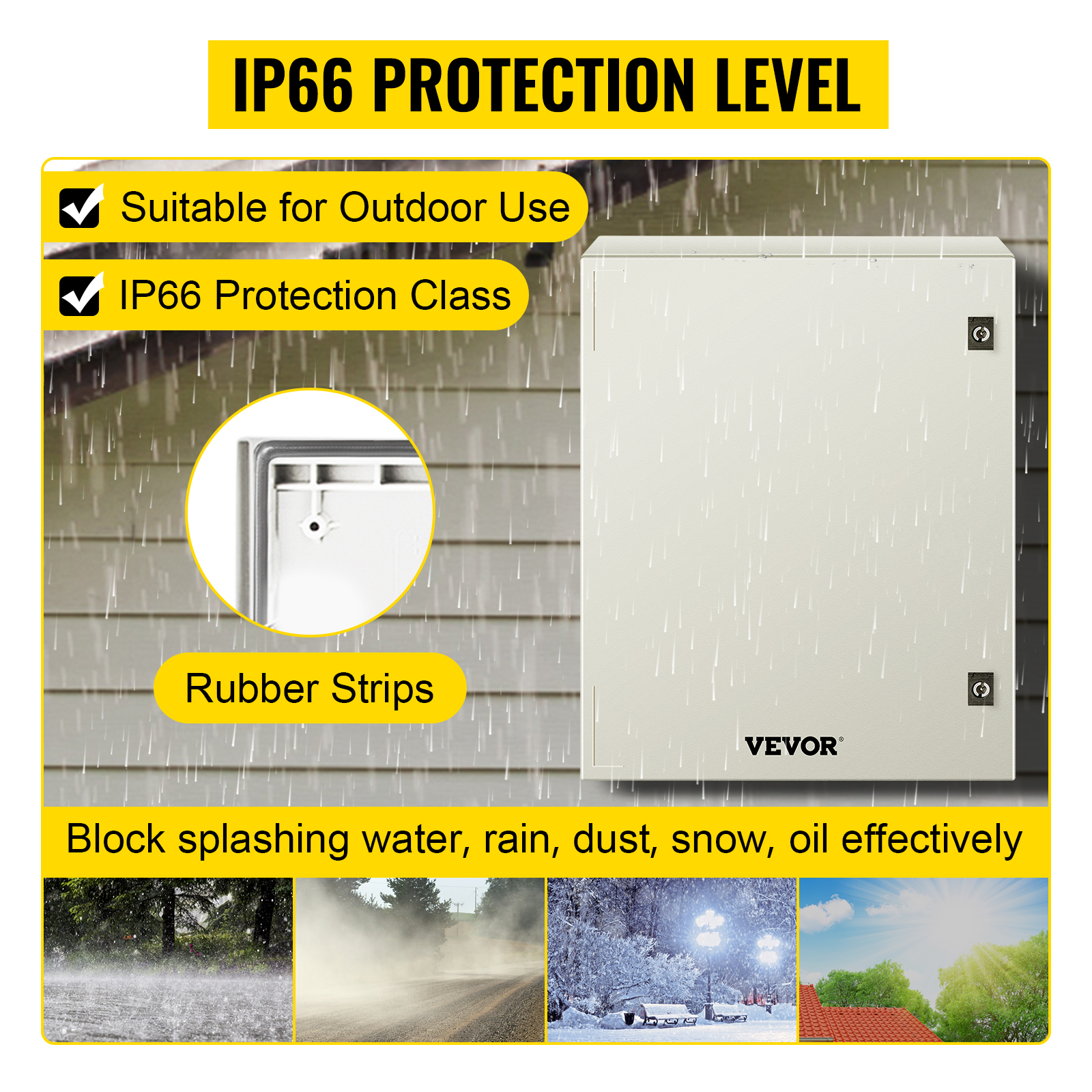 VEVOR nema 4x electrical enclosure with ip66 protection, ideal for outdoor use.