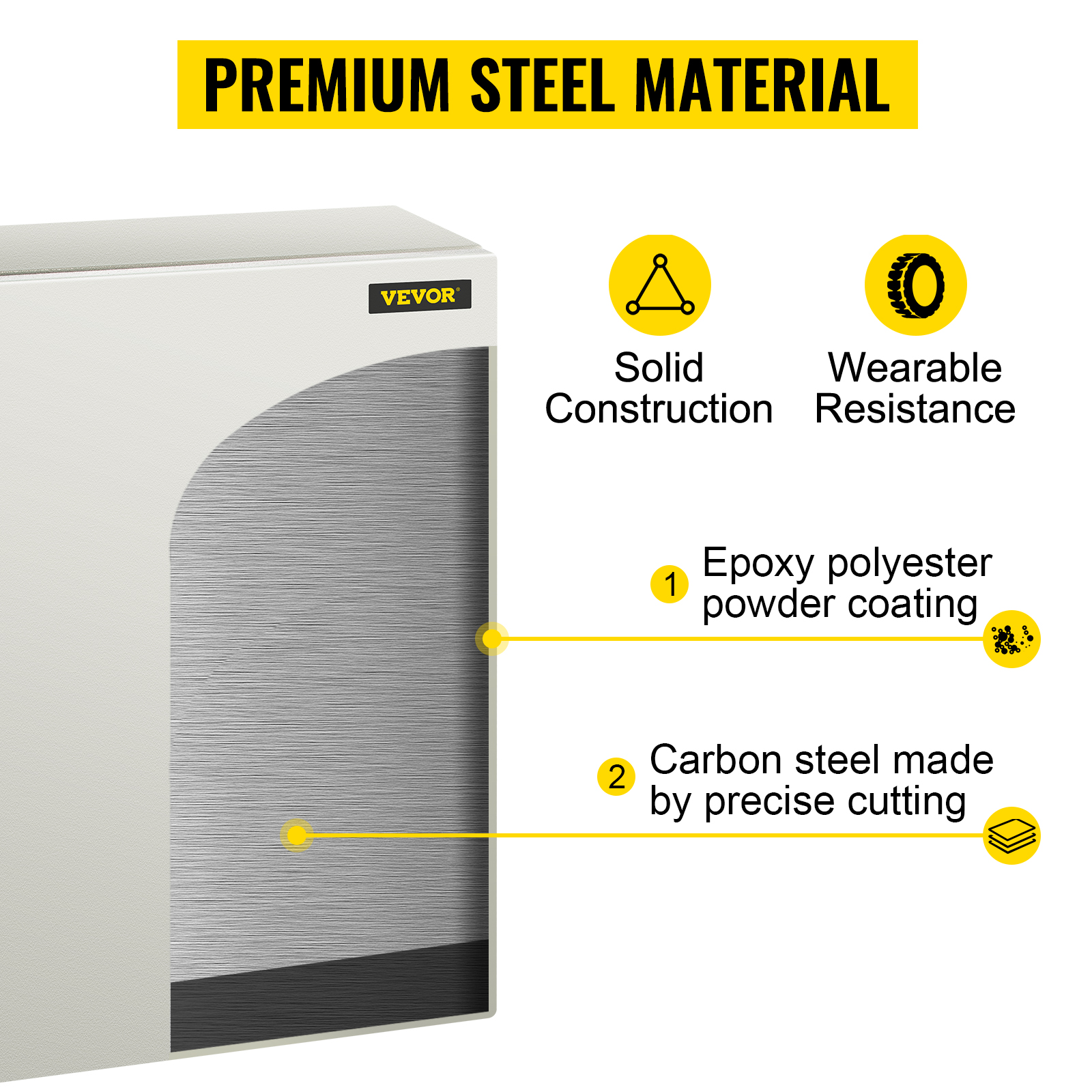 VEVOR nema steel enclosure with solid construction and epoxy polyester coating.