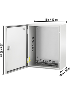 VEVOR nema steel enclosure with dimensions: 20x16x10 in.