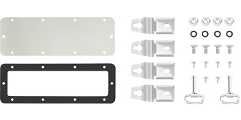 VEVOR nema 4x steel electrical enclosure mounting and lock components with screws and bolts.