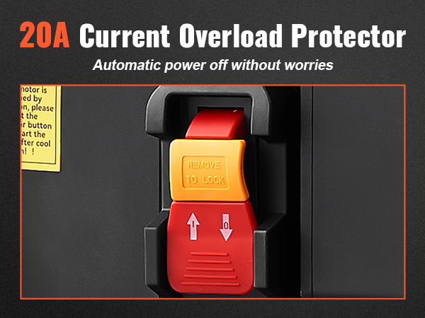 20a srovės perkrovos saugiklis; automatinio išsijungimas funkcija VEVOR storis obliumi.