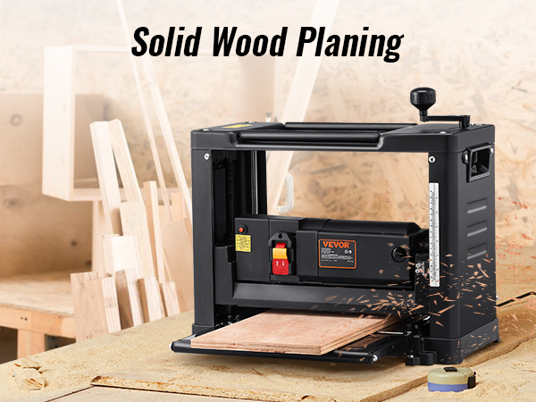 VEVOR storis obliumi dirbtuvių lyginamoji medžio masyvo su medžio drožlės, plaukioja aplink.