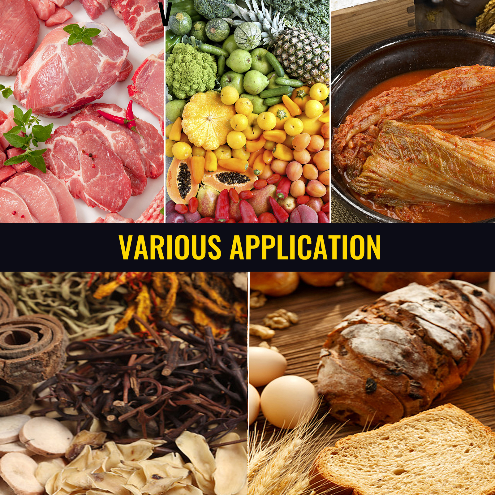 VEVOR chamber vacuum sealer for fresh meat, fruits, vegetables, spices, and bread