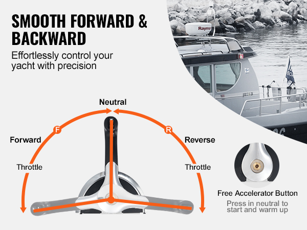 VEVOR boat throttle control offering smooth forward and reverse control for effortless yacht maneuvering.