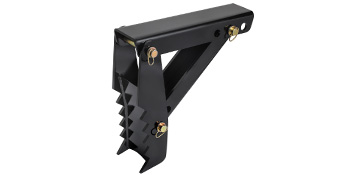 VEVOR backhoe thumb attachment with black metal and gold locking pins.