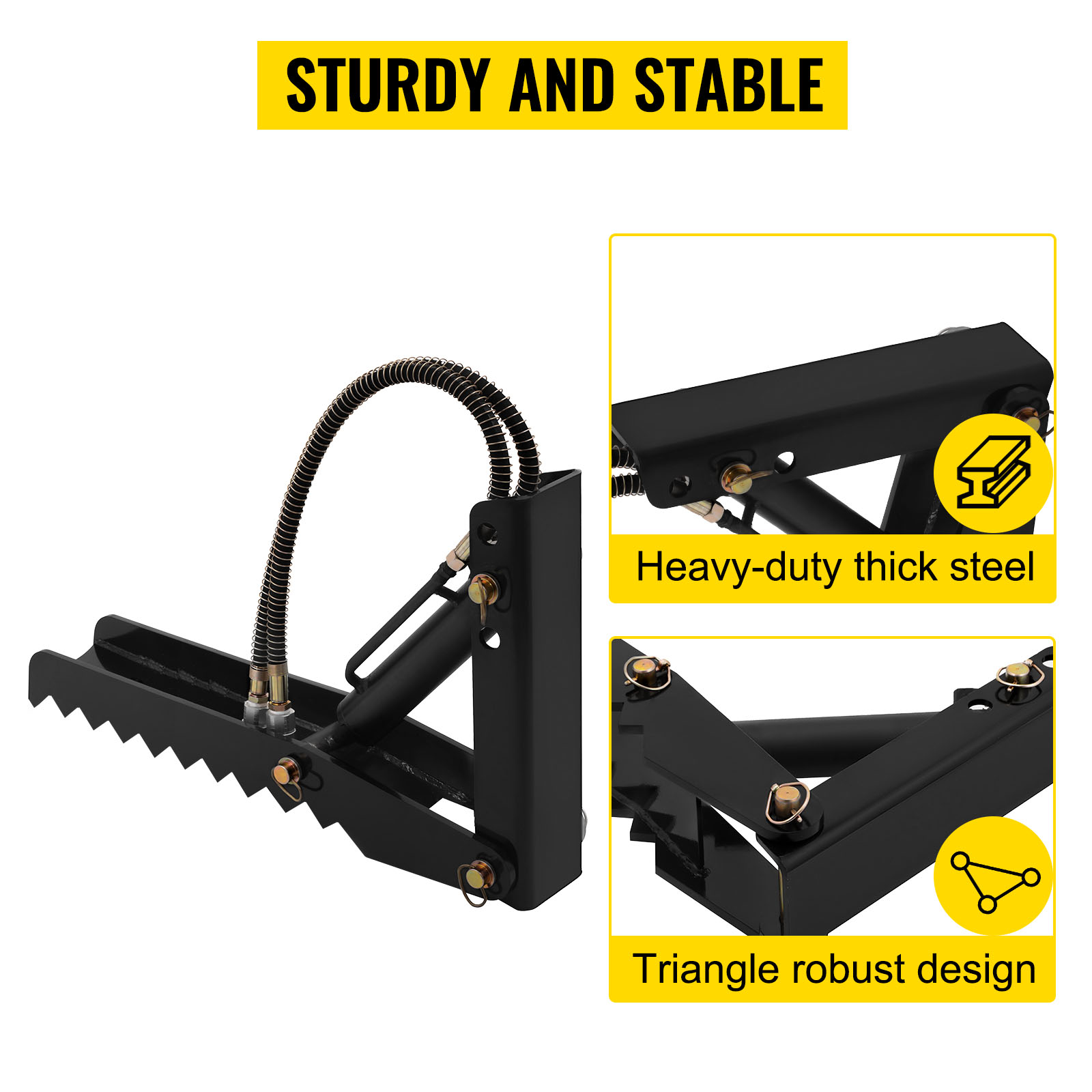 VEVOR hydraulic backhoe thumb attachments with heavy-duty thick steel and robust design.