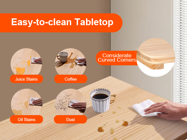 easy-to-clean tabletop of the VEVOR wall mounted folding table resists juice, oil stains, and dust.