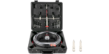 VEVOR hole saw cutter kit in black carrying case with multiple attachments and accessories.