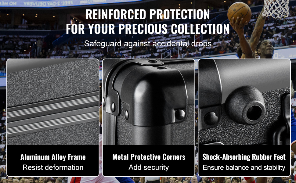 reinforced protection for your precious collection. safeguard against accidental drops.