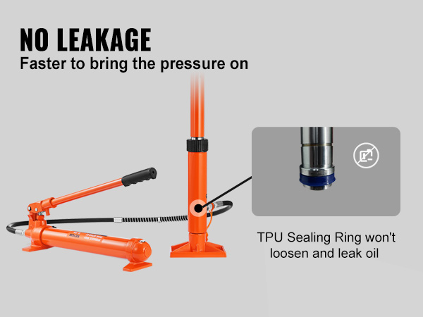 VEVOR porta power kit with tpu sealing ring ensures no oil leakage and faster pressure application.