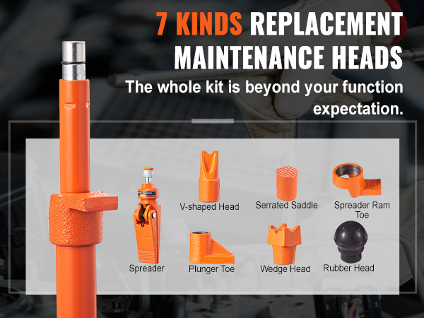 7 kinds of replacement maintenance heads for VEVOR porta power kit: spreader toe