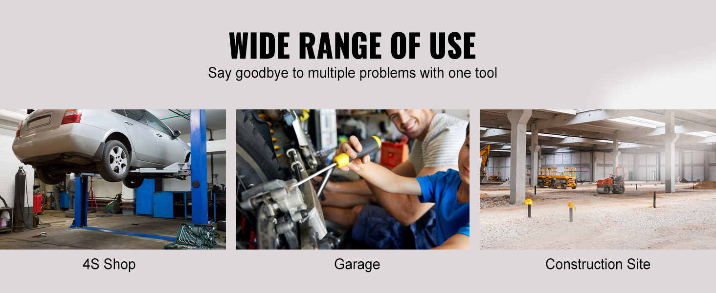 VEVOR 20 ton porta power kit: 4s shop, garage, construction site versatile tool usage.