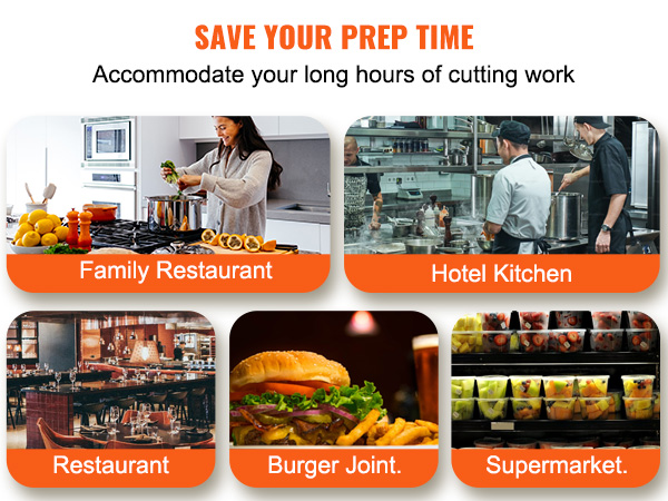 save prep time with the VEVOR tomato slicer, suitable for hotel kitchens, restaurants, burger joints, and supermarkets.