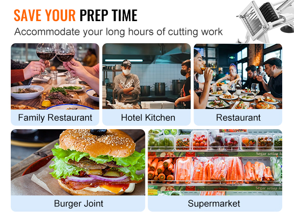 save your prep time using VEVOR vegetable slicer for family restaurants, hotel kitchens, and supermarkets.