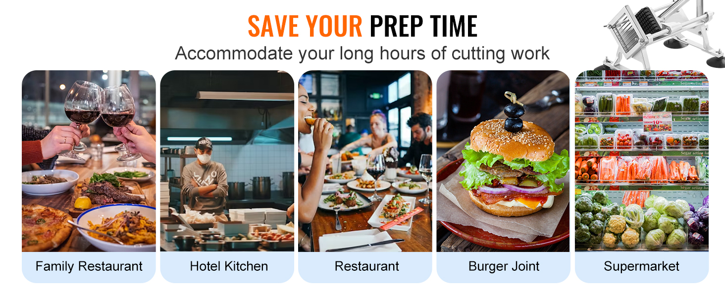 save your prep time using VEVOR vegetable slicer for family restaurants, hotel kitchens, and supermarkets.