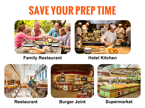 save your prep time with VEVOR tomato slicer for family restaurants, hotel kitchens, restaurants, burger joints, and supermarkets