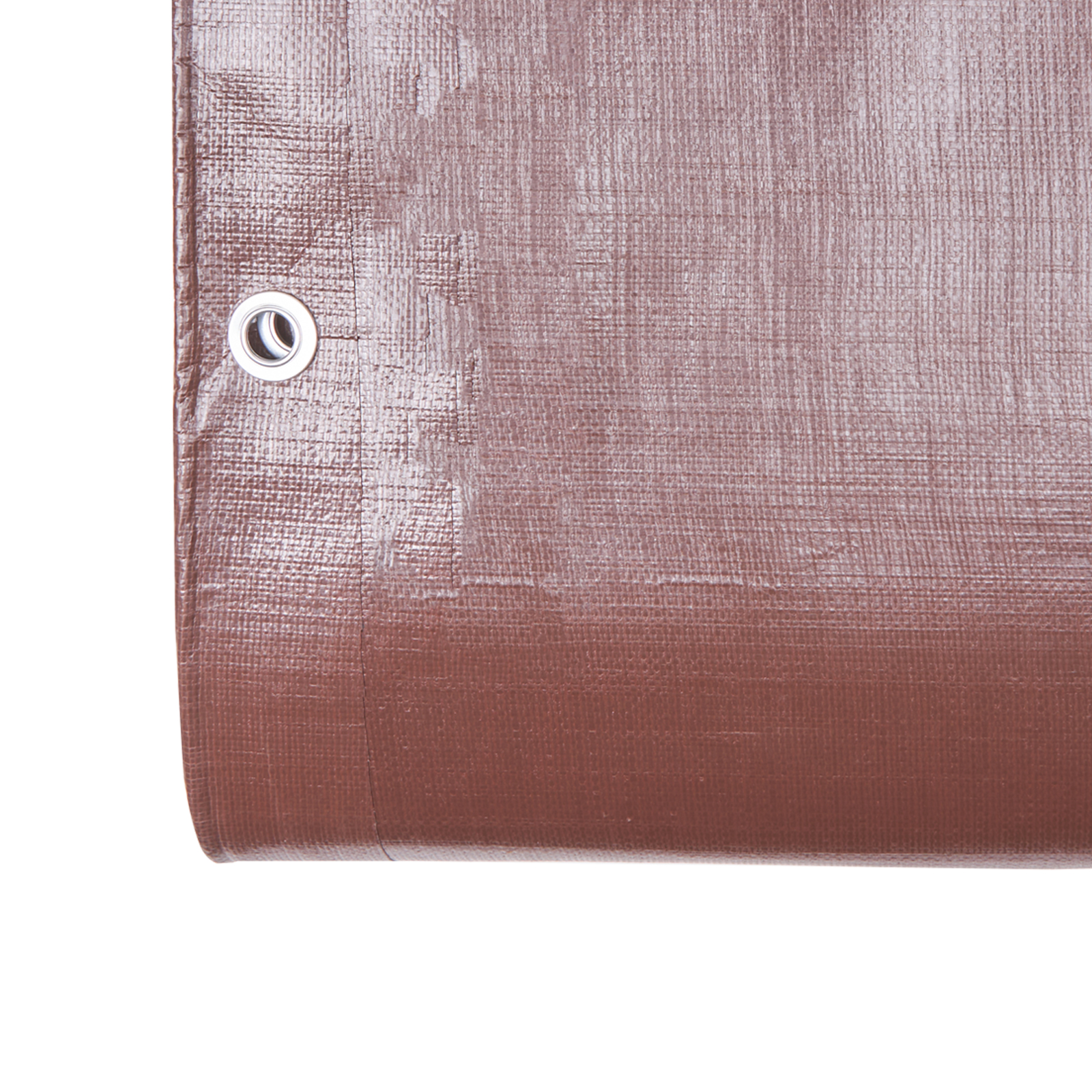 brown VEVOR extra thick waterproof tarp with reinforced edges and metal grommet detail.