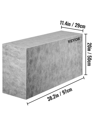 VEVOR tile shower seat, grey concrete look, dimensions: 38.2in x 11.4in x 20in.