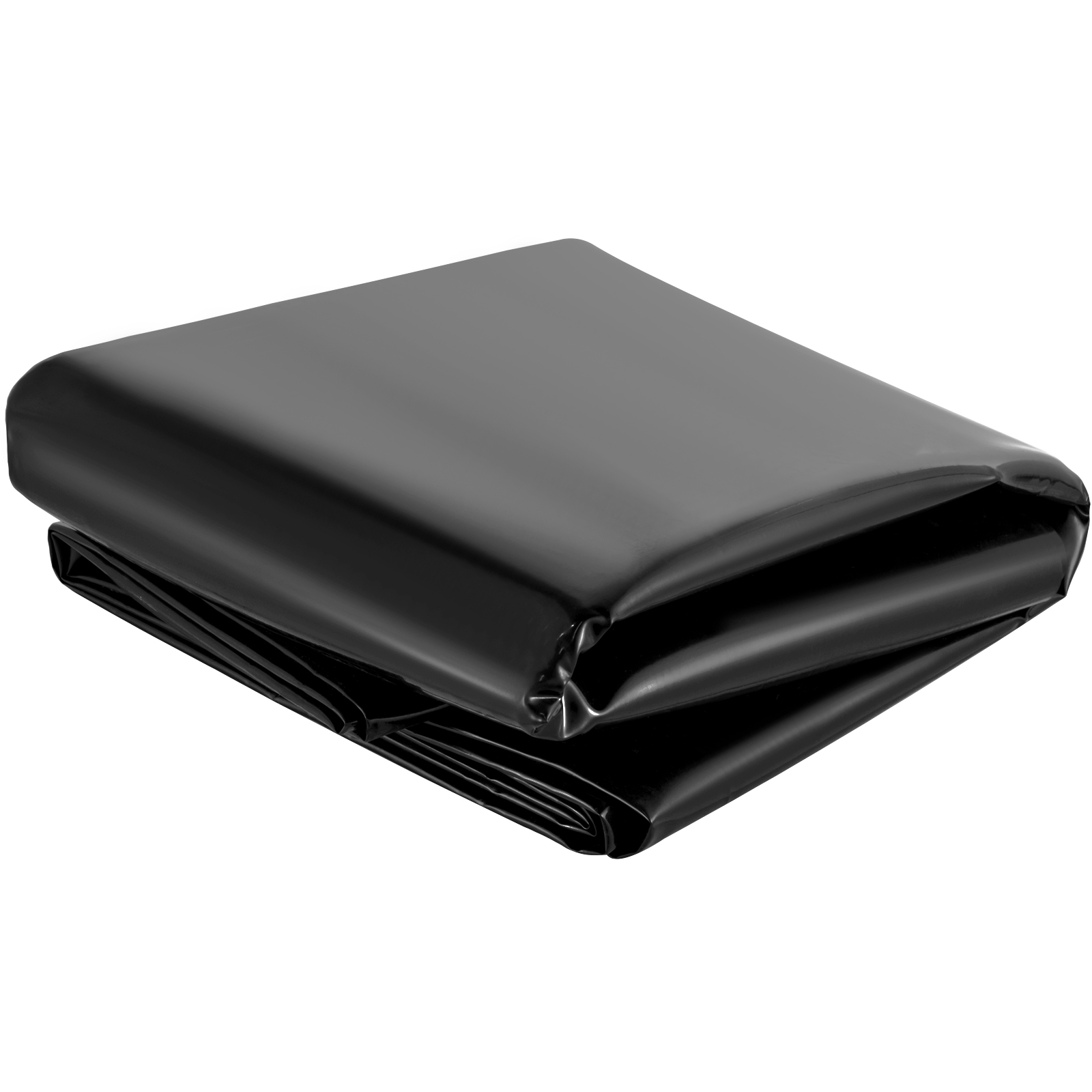folded black VEVOR pond liner in pristine condition.