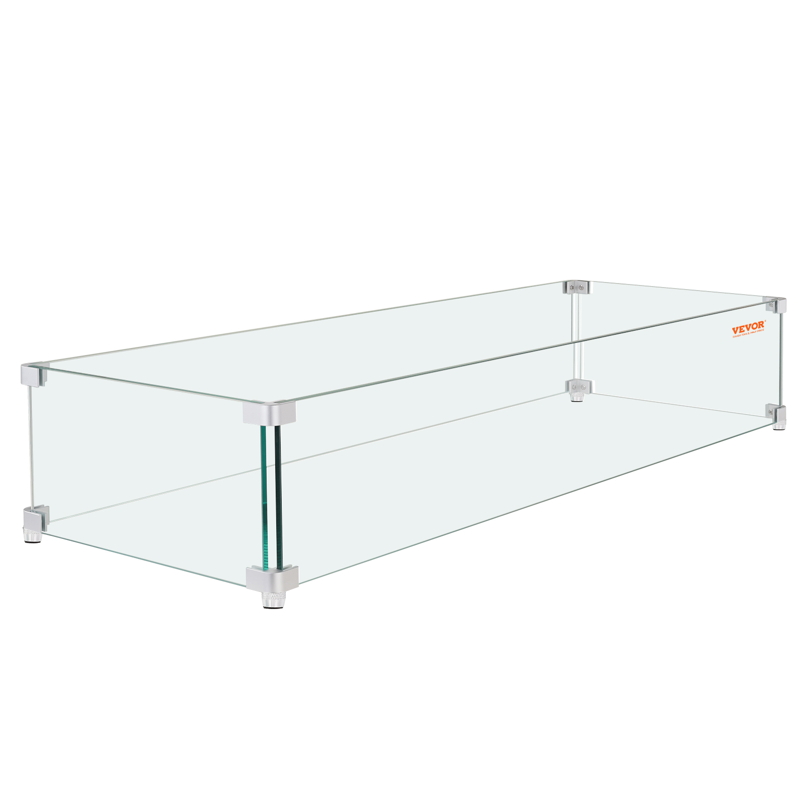 VEVOR fire pit wind guard with tempered glass and aluminum connectors.