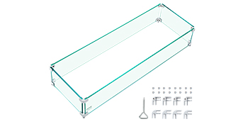 VEVOR fire pit wind guard with assembly parts and tool included.