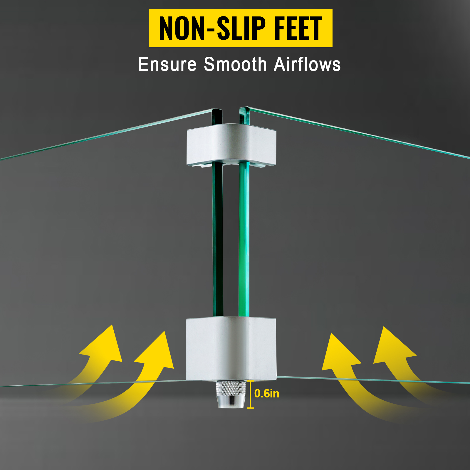 non-slip feet on VEVOR fire pit wind guard ensure smooth airflows.