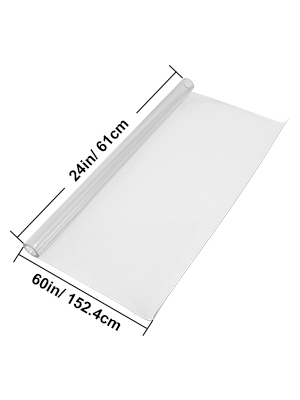 clear table protector by VEVOR, dimensions 24in/61cm by 60in/152.4cm, rolled and transparent.
