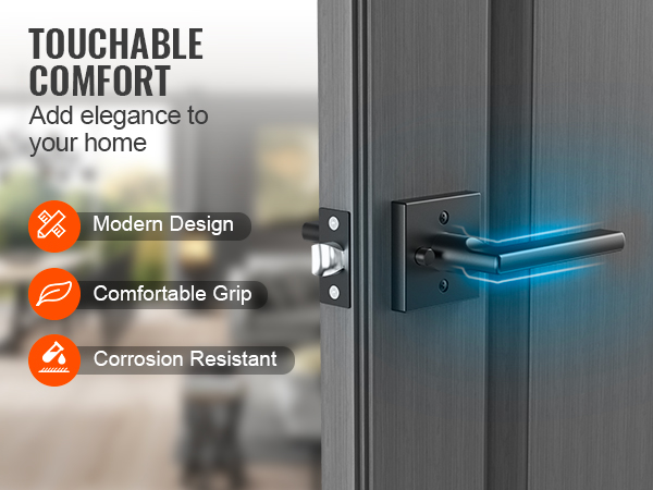 modern VEVOR privacy door handle, comfortable grip, corrosion-resistant design for home elegance.