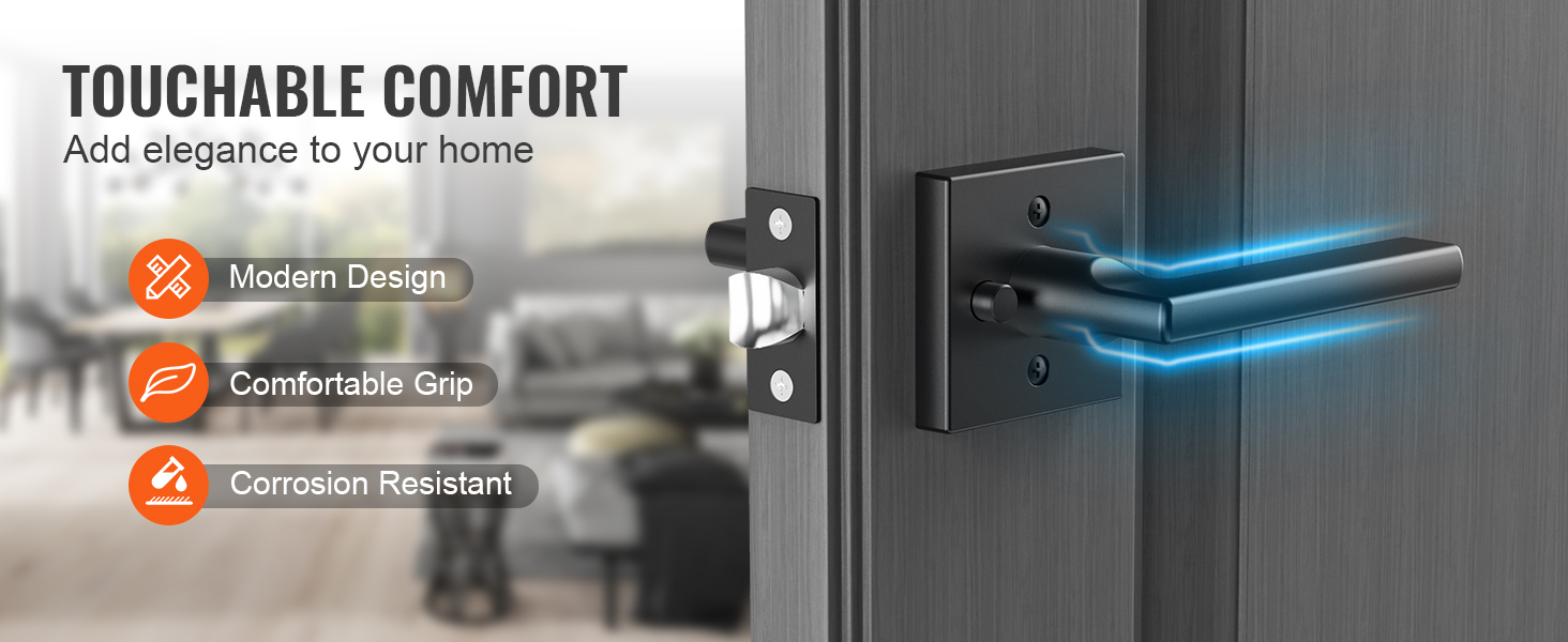 modern VEVOR privacy door handle, comfortable grip, corrosion-resistant design for home elegance.