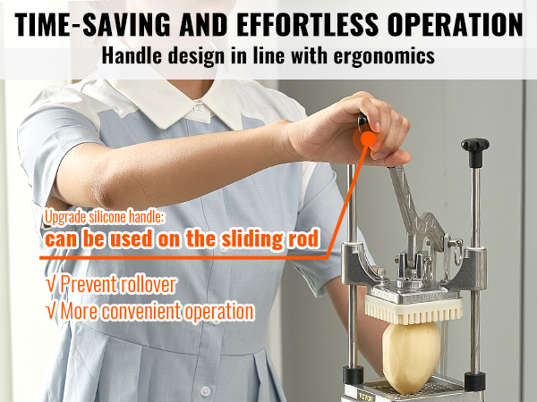 person using VEVOR vegetable chopper with upgraded silicone handle for ergonomic, time-saving operation.
