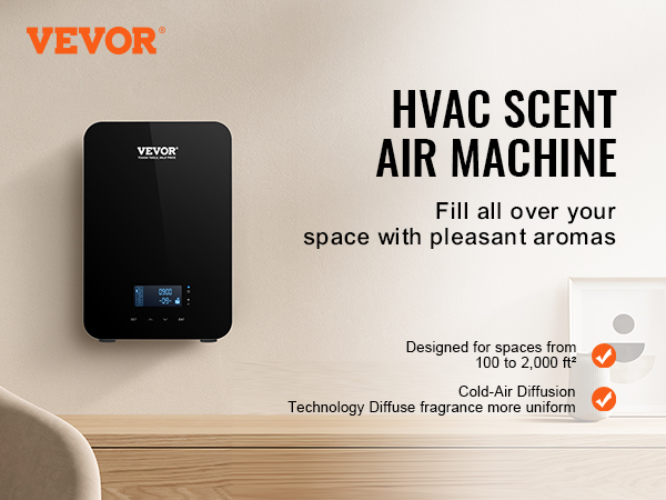 VEVOR hvac scent diffuser in a modern room setting, enhancing air with pleasant aromas.