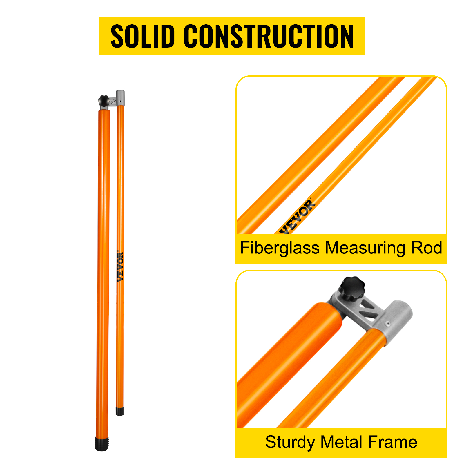 VEVOR truck height measuring stick with fiberglass rod and sturdy metal frame.