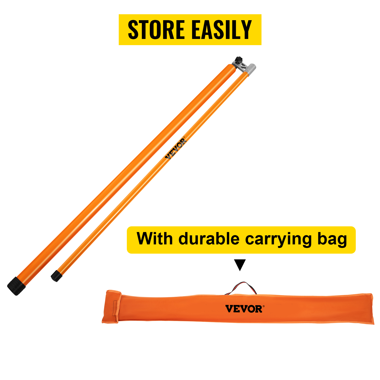 VEVOR truck height measuring stick with durable carrying bag, store easily.