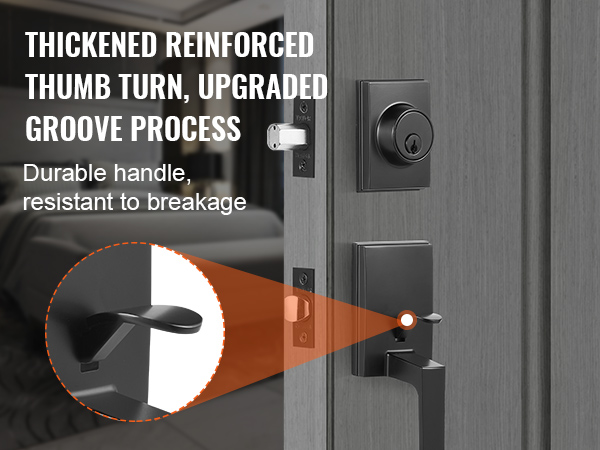 VEVOR front door handle set with thickened reinforced thumb turn, upgraded groove process.