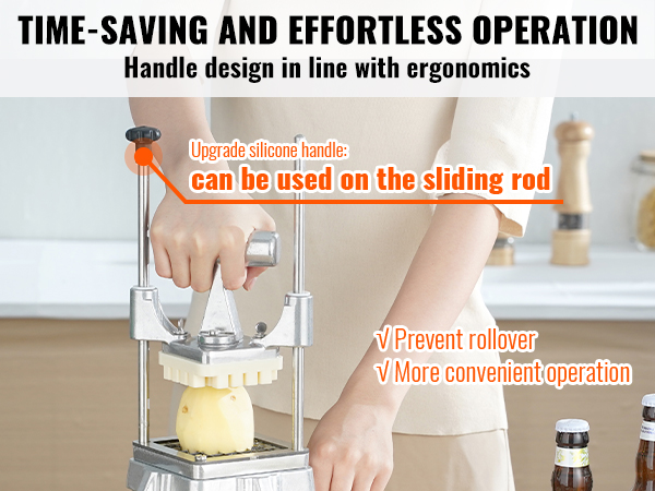 ergonomic VEVOR vegetable chopper with silicone handle for effortless and time-saving operation.