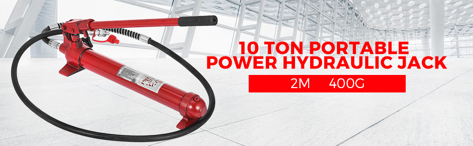 10 ton portable power VEVOR hydraulic jack, 2m 400g.