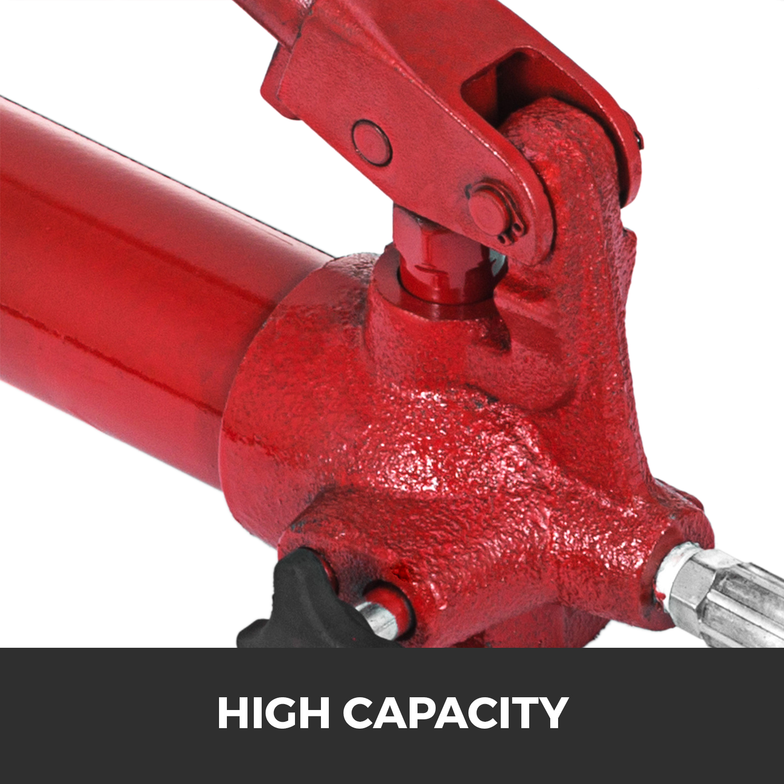 red VEVOR hydraulic jack showing high-capacity feature.