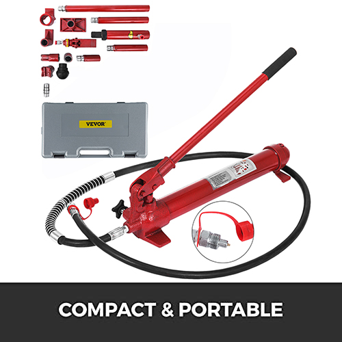 VEVOR hydraulic jack with accessories and carrying case. compact and portable.