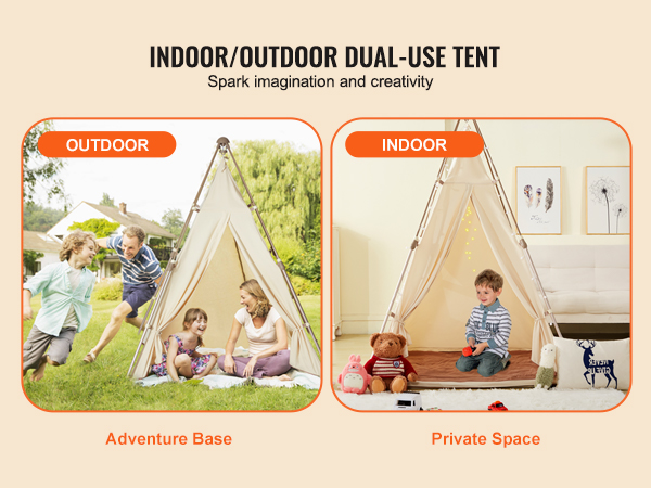 VEVOR kids play tent for indoor and outdoor use, creating an adventure base and private space for kids.