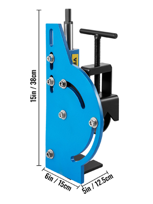 compact and durable VEVOR tube notcher with dimensions of 15in by 6in. blue color.