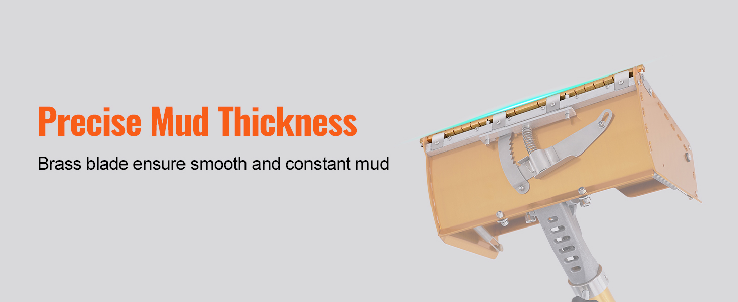VEVOR drywall flat box with brass blade for precise mud thickness and smooth application.