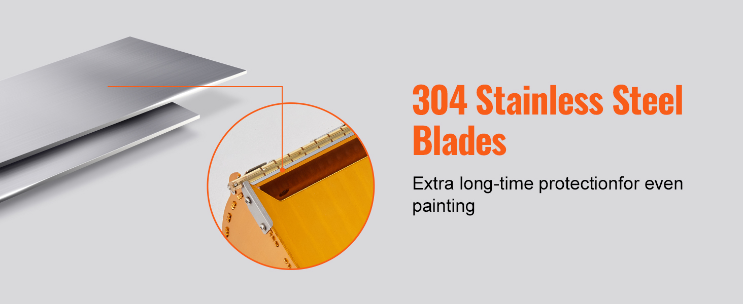 304 stainless steel blades of VEVOR drywall flat box for even painting and long-time protection.
