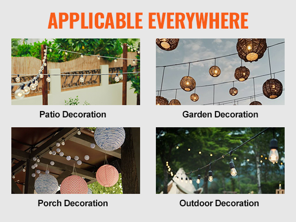 VEVOR lights for patio, garden, porch, and outdoor decoration. applicable everywhere.